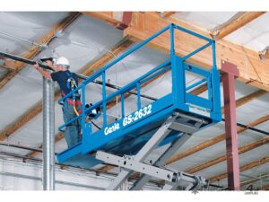 Genie GS-2632 26ft Narrow E-Drive Slab Scissor Lift, Excellent for Indoor & Outdoor Construction! — view 1